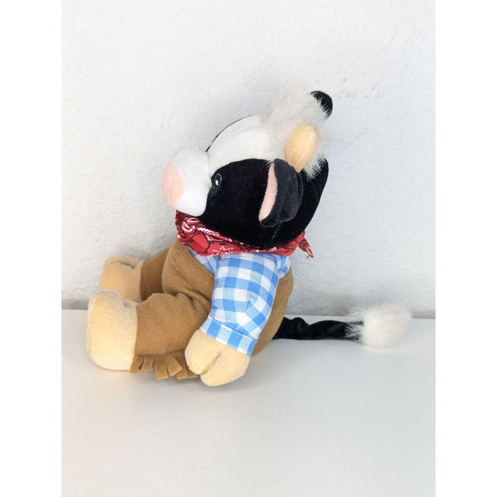 Vtg Enesco Mary's Moo Moos Plush Cow Stuffed Animal Western Rodeo Collectible - Picture 4 of 8